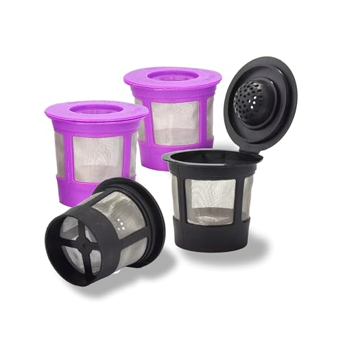 Black and Purple Reusable Coffee Pods for Makers (4 Pack)