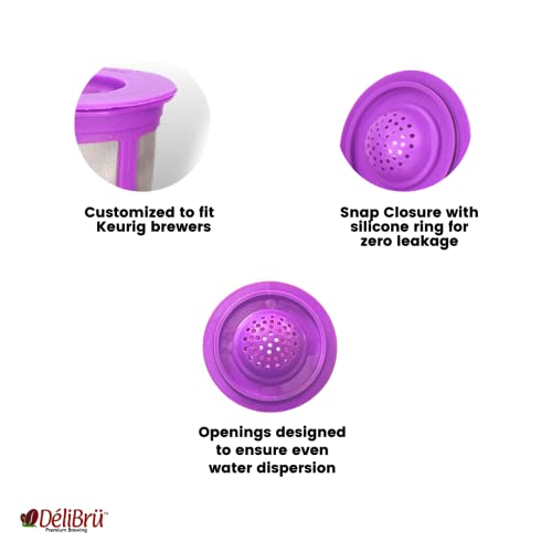 Black and Purple Reusable Coffee Pods for Makers (4 Pack)