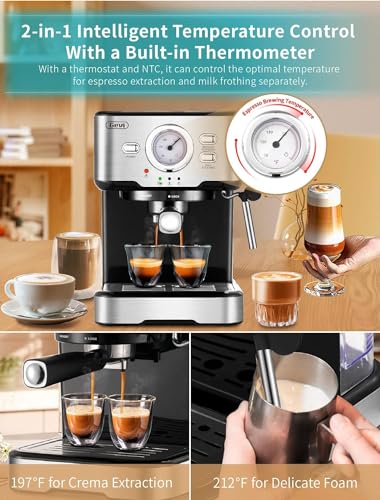 Gevi 15 Bar Espresso Machine with Milk Foaming Wand