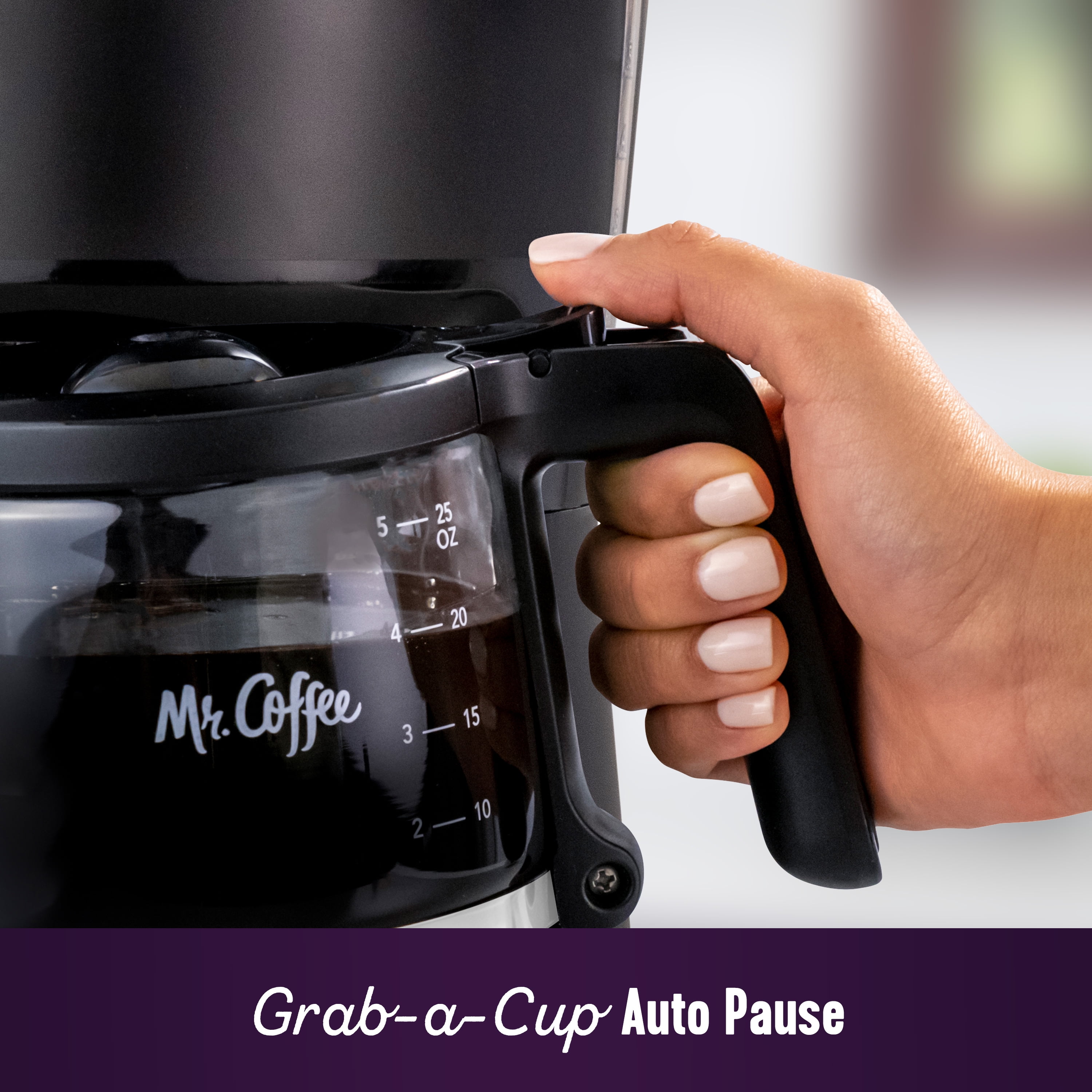 Mr. Coffee 5-Cup Programmable Coffee Maker, 25 oz. Mini Brew, Black