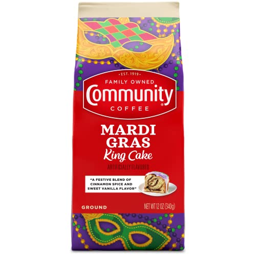 Mardi Gras King Cake Coffee: 12oz Ground, Medium Roast