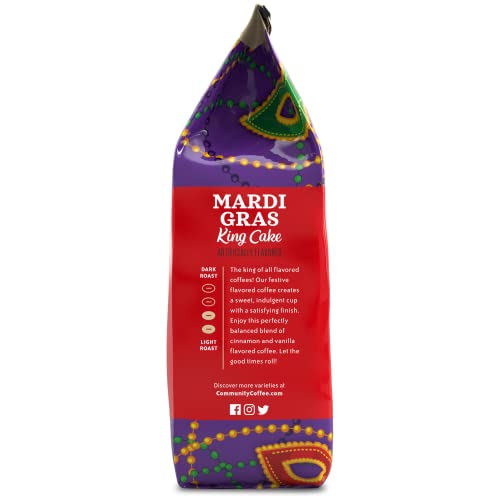 Mardi Gras King Cake Coffee: 12oz Ground, Medium Roast