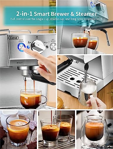 Stainless Steel Espresso Machine with Milk Frother