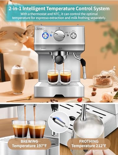 Stainless Steel Espresso Machine with Milk Frother