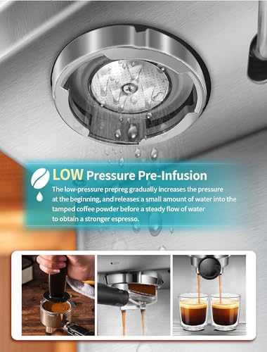 Stainless Steel Espresso Machine with Milk Frother