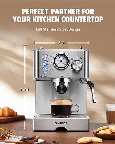 SHARDOR 15 Bar Espresso Machine with Milk Frother
