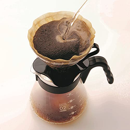 Hario V60 Glass Coffee Dripper Pour Over Cone Coffee Maker Size 03, Black