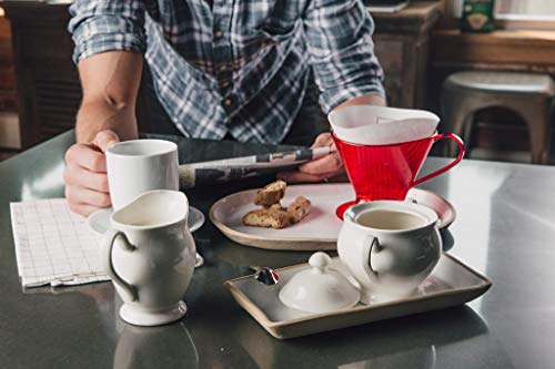 Melitta 640820 Ready Set Joe Filter Cone Pourover Cone Manual Brewer, One Cup Brewer, Red