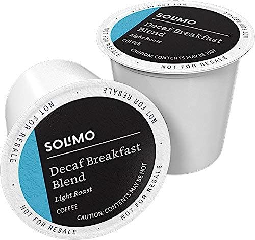 Solimo Decaf Light Roast Coffee Pods, Keurig Compatible