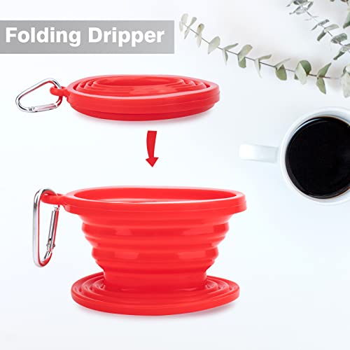 Silicone Pour Over Coffee Dripper Set - Red+Blue