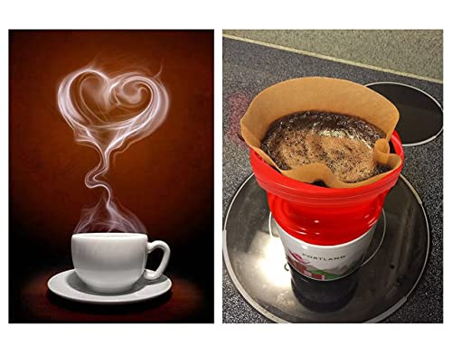 Silicone Pour Over Coffee Dripper Set - Red+Blue