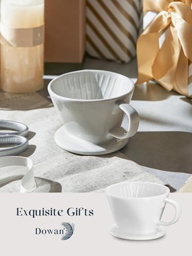 DOWAN Porcelain Pour Over Coffee Maker, White