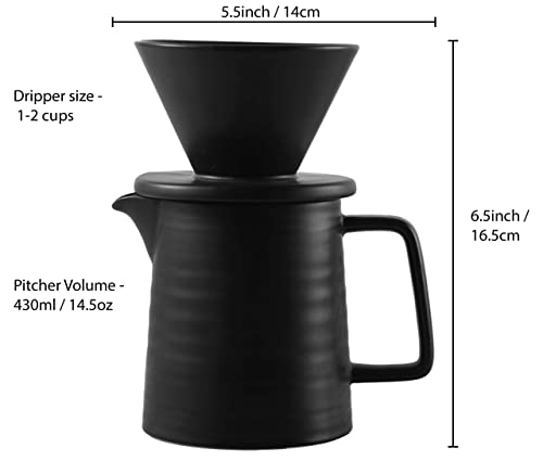 Premium Black Ceramic V60 Pour Over Coffee Maker