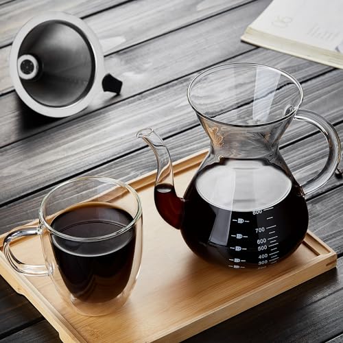 Unbreakable Pour Over Coffee Maker - Glass Carafe