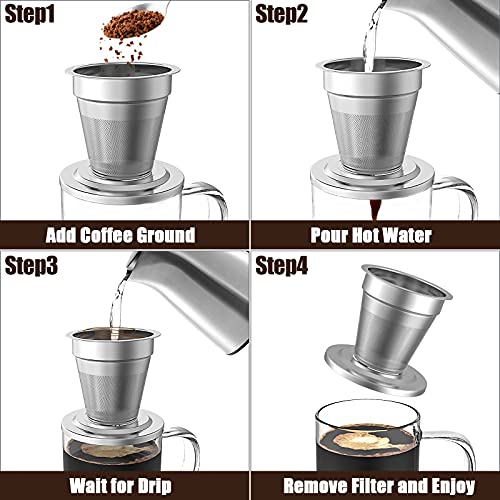 Portable Stainless Steel Pour Over Coffee Maker Set