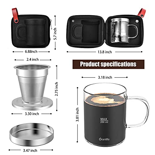 Portable Stainless Steel Pour Over Coffee Maker Set