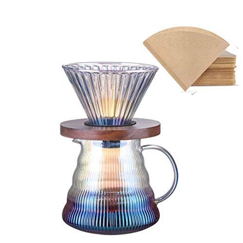 16oz Pour Over Glass Coffee Brewer Set