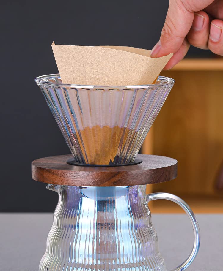 16oz Pour Over Glass Coffee Brewer Set