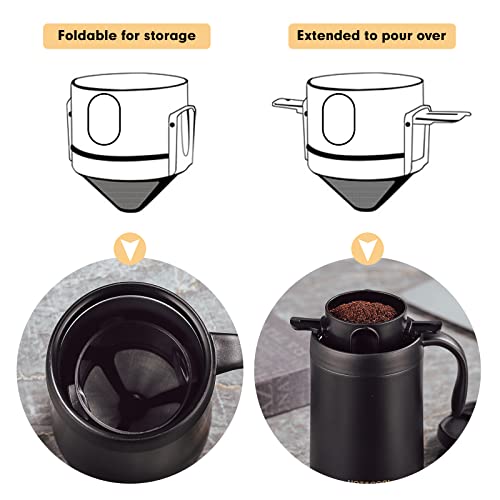 TEBICOO Camping Coffee Maker Set with Stainless Steel Mug