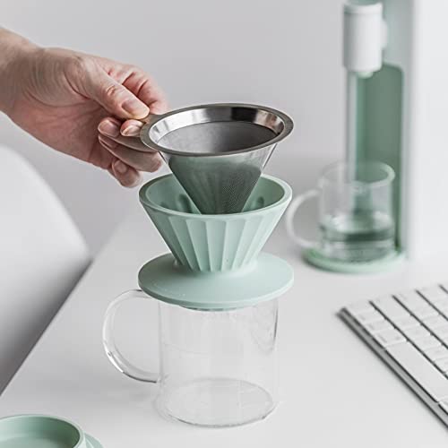 Pour Over Coffee Maker with Silicone Dripper Set