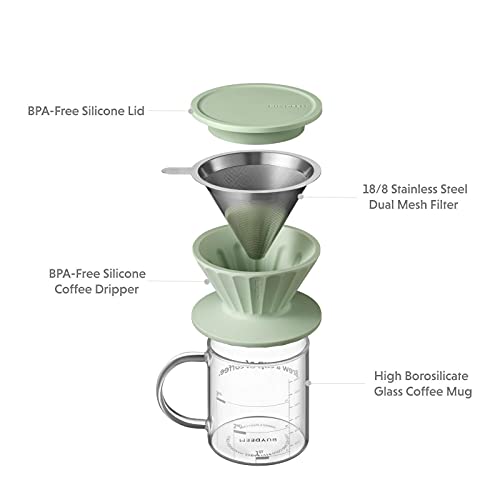 Pour Over Coffee Maker with Silicone Dripper Set