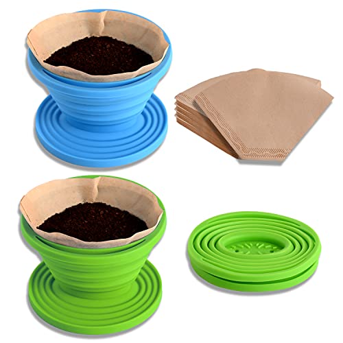 Silicone Pour Over Dripper Set with Paper Filters