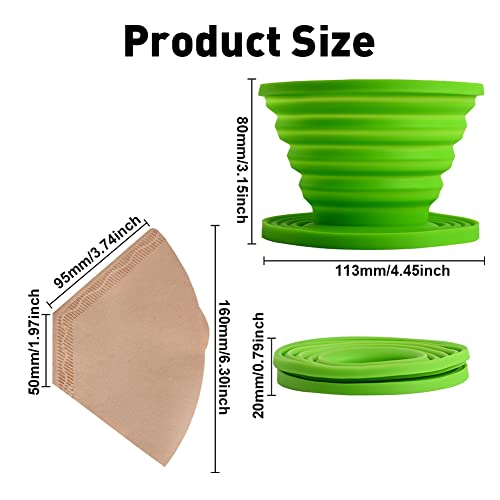 Silicone Pour Over Dripper Set with Paper Filters