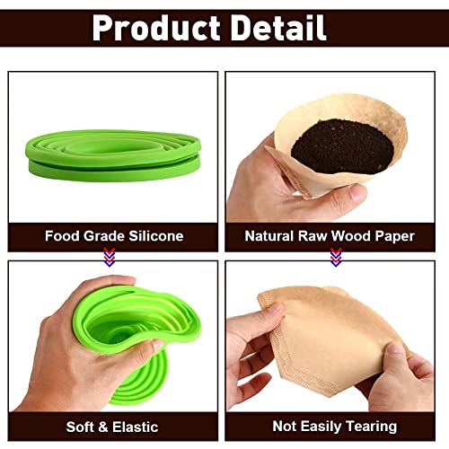 Silicone Pour Over Dripper Set with Paper Filters