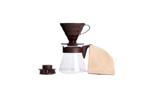 Hario V60 Pour Over Starter Set, Size 02, Brown