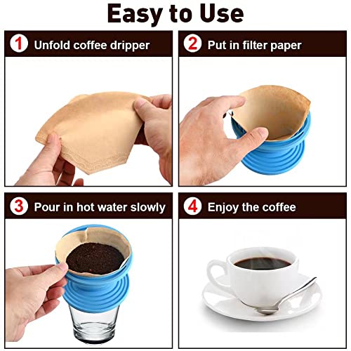 Silicone Pour Over Dripper Set with Paper Filters
