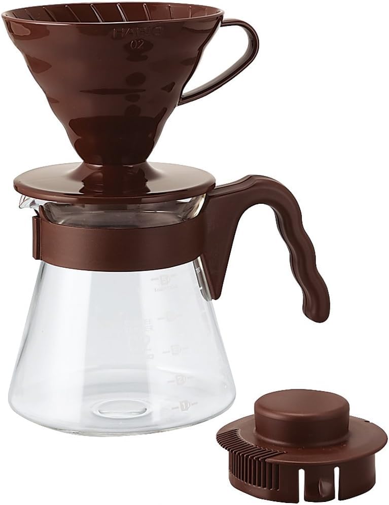 Hario V60 Pour Over Starter Set, Size 02, Brown