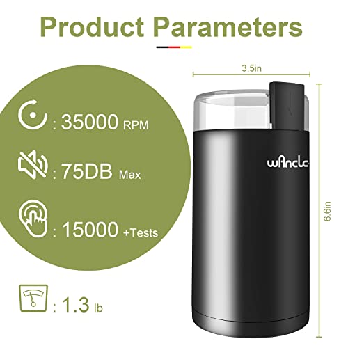 Wancle Electric Coffee Grinder - Quiet & Versatile