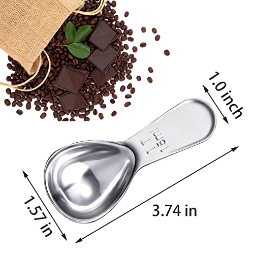 Coffee Scoop Set, Stainless Steel Measuring Spoons (Silver)