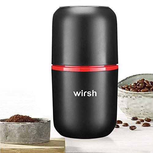 Wirsh Electric Coffee Grinder - Stainless Steel Blades, Powerful Motor - 4.2 oz. Capacity