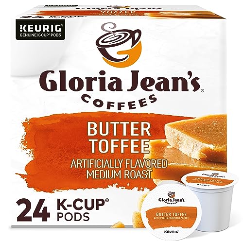 Gloria Jean's Coffees Butter Toffee K-Cup Pods, 24 Count