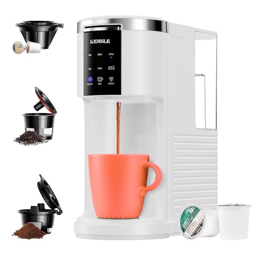 KIDISLE 3 in 1 Coffee Maker with Brew Sizes, Water Reservoir