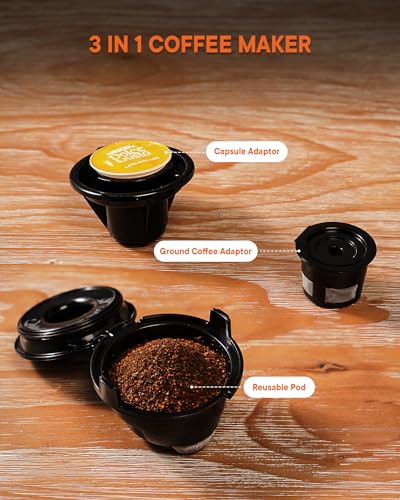 KIDISLE 3 in 1 Coffee Maker with Brew Sizes, Water Reservoir