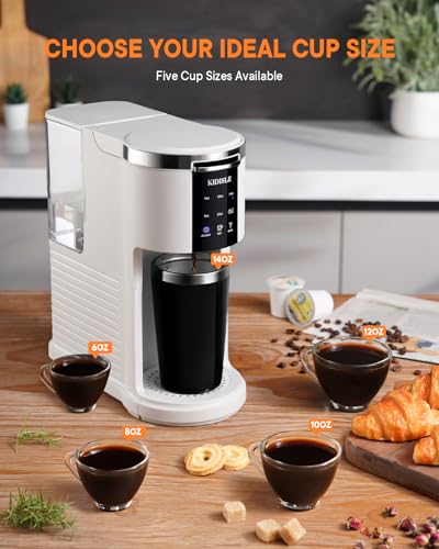 KIDISLE 3 in 1 Coffee Maker with Brew Sizes, Water Reservoir