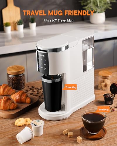 KIDISLE 3 in 1 Coffee Maker with Brew Sizes, Water Reservoir
