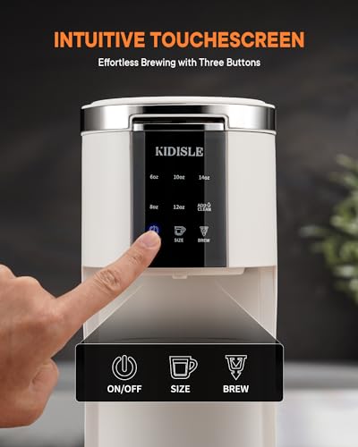 KIDISLE 3 in 1 Coffee Maker with Brew Sizes, Water Reservoir