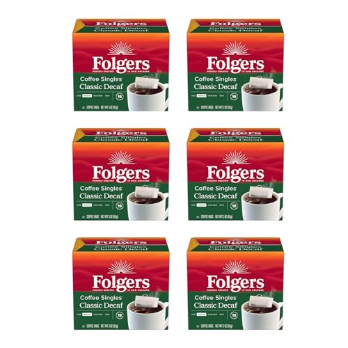 Folgers Decaf Coffee Singles, 19 Count (Pack of 6)