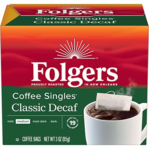 Folgers Decaf Coffee Singles, 19 Count (Pack of 6)