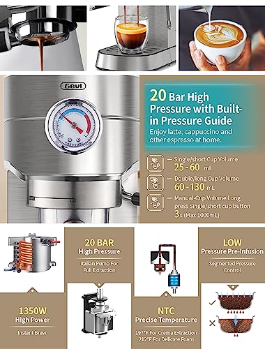 20Bar Gevi Espresso Machine & Coffee Maker