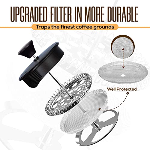 Utopia Kitchen French Press - Triple Filter, 34oz