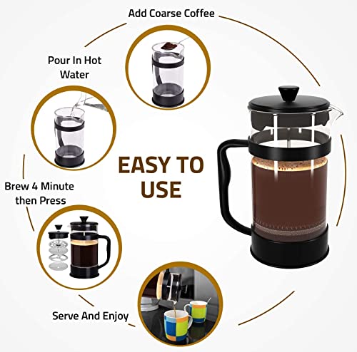 Utopia Kitchen French Press - Triple Filter, 34oz