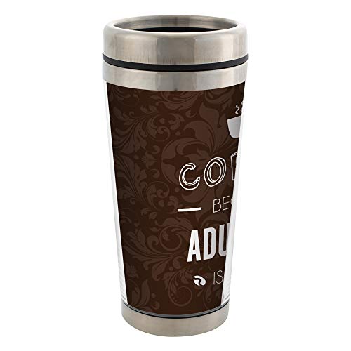 Elanze Designs Coffee, Adulting is Hard Travel Mug