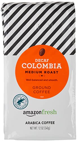 Decaf Colombian Ground Coffee, Medium Roast, 12 oz