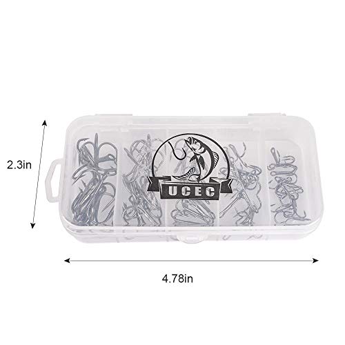 UCEC Fishing Hooks Treble Hooks Kit, Saltwater Freshwater