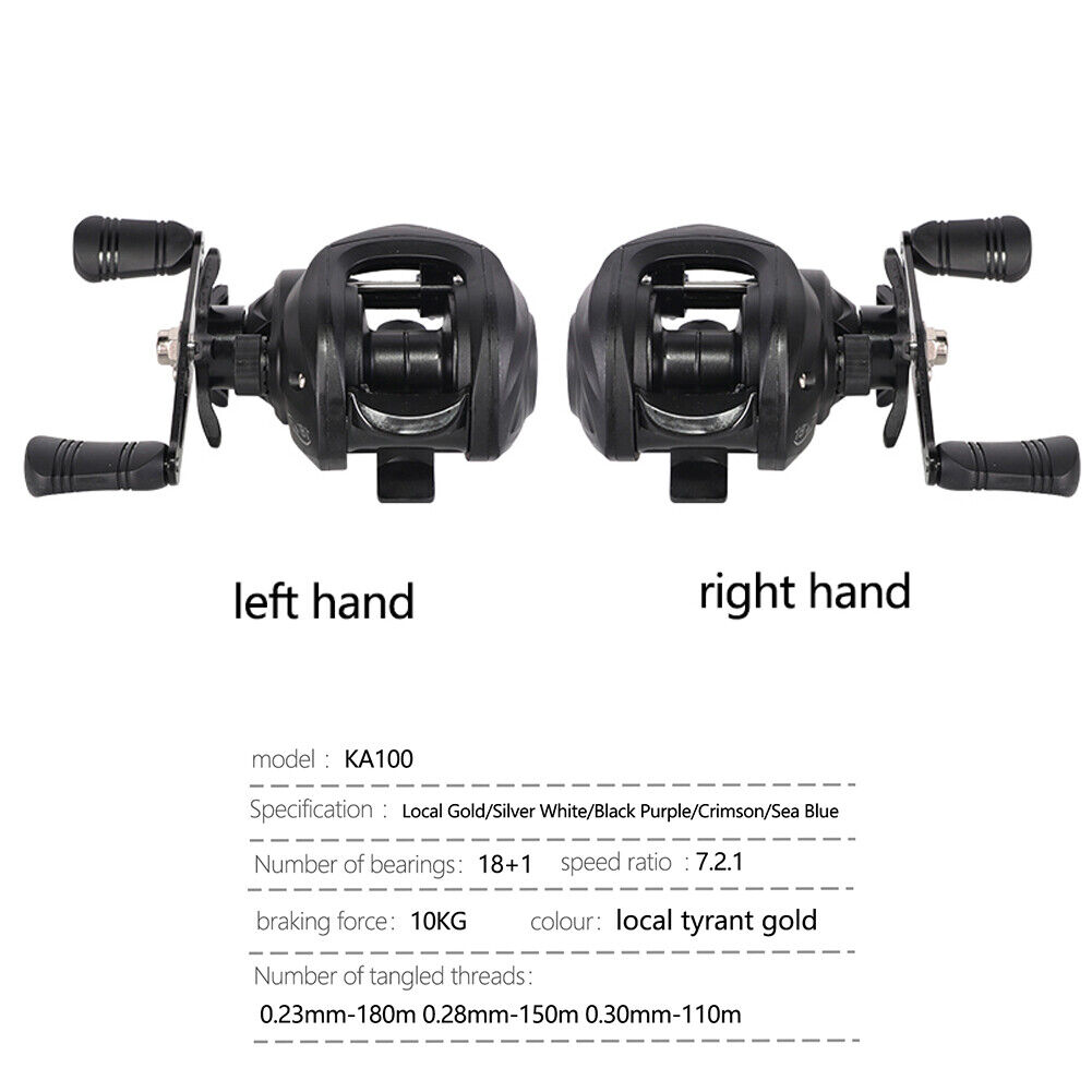 Left Handed Baitcasting Reel with 7.2/1 Gear Ratio