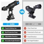PLUSINNO 2-in-1 Adjustable Fishing Rod Holders for Kayaks, Boats & Canoes – Universal Mount System